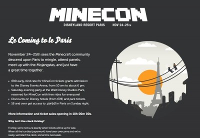Página web de Minecon