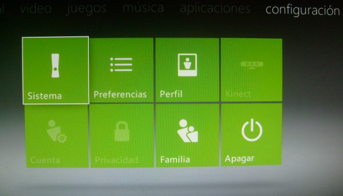 El dashboard de la Xbox 360