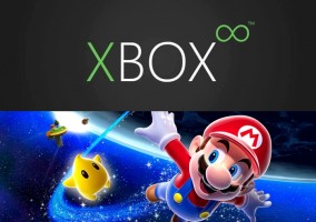 Logo de la nueva Xbox y Super Mario Galaxy