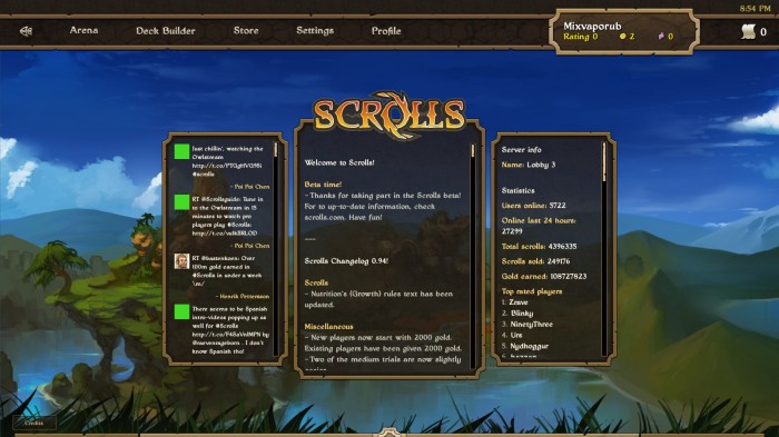 Scrolls - Inicio