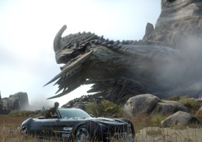 Final Fantasy XV criatura y coche