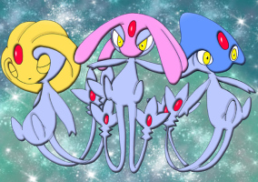 Uxie Mesprit y Azelf en Pokémon Rubí Omega y Zafiro Alfa